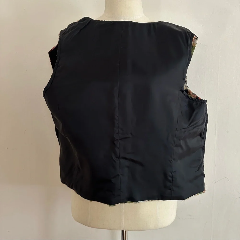 Handmade Artsy Vest Size L/XL Floral Textured Fiber Art To Wear Topper